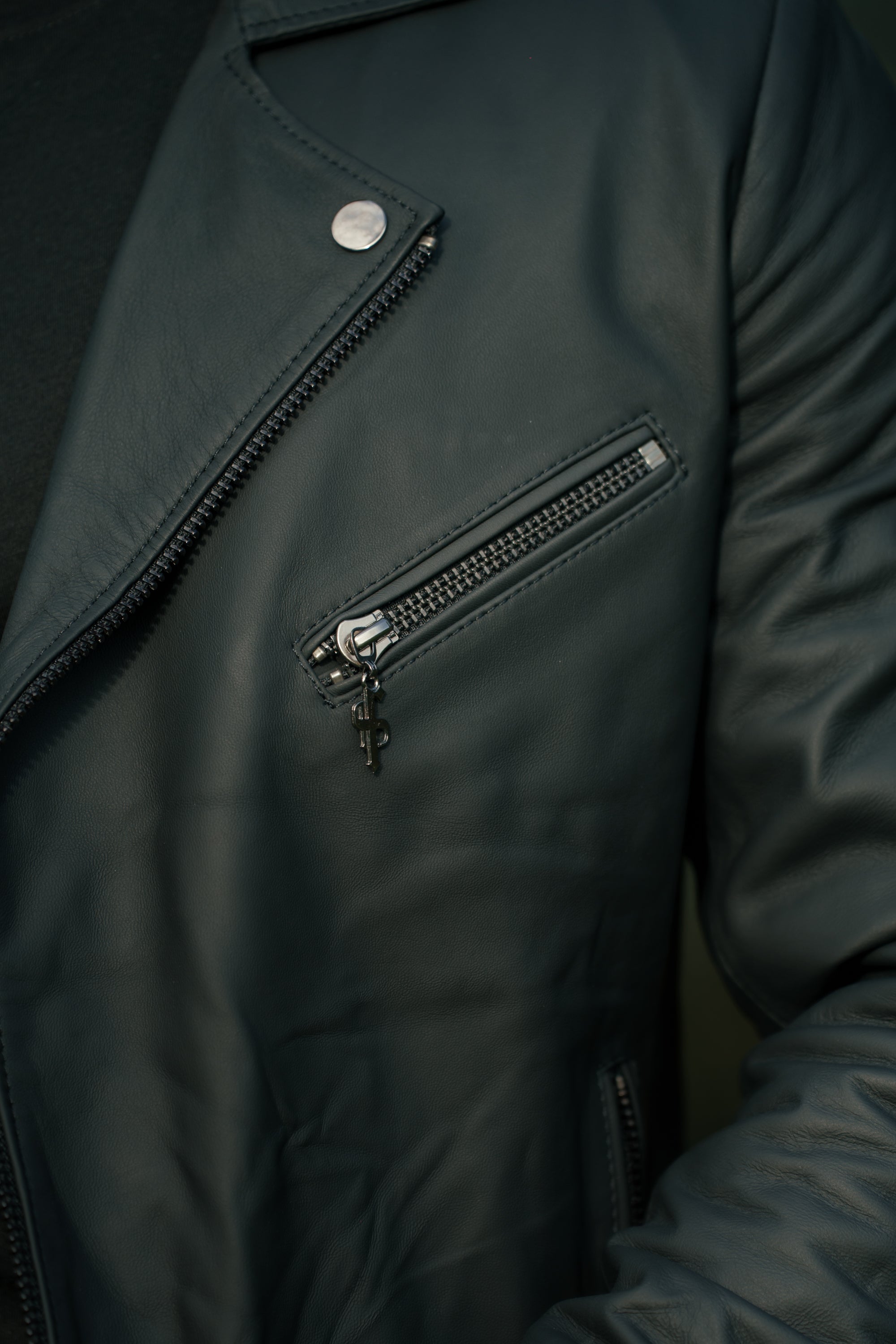 Father Sons Black Leather Jacket with Belt Detail - FSH313